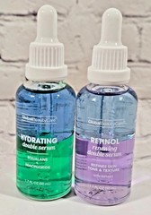 Global Beauty Care Retinol + Hydrating Double Serum Set 1.7 oz New Sealed 2pk