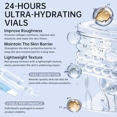 30PCS 5% Hyaluronic Acid Serum Vials – Moisturizing, Firming, Single-Use Tubes