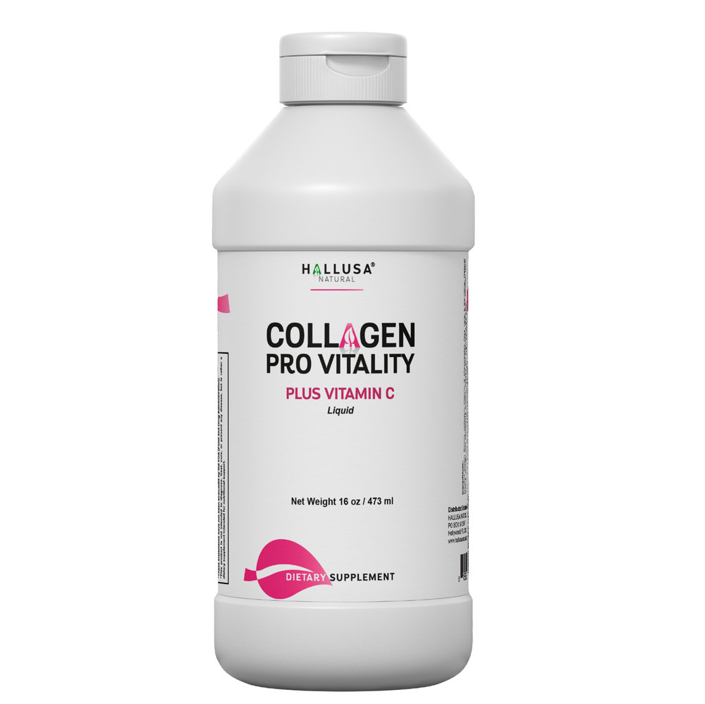 Liquid Collagen Peptides – Plus Vitamin C – Amino Acids Supplement – 16 Oz
