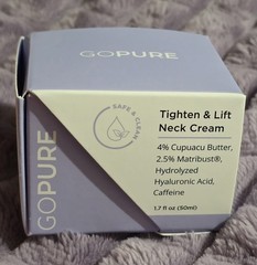 Gopure Tighten Lift Neck Cream 1.7 fl oz 50ml Cupuacu Hyaluronic Anti Aging