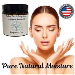Tallow Face & Body Cream w/Organic Rosehip Oil – Deeply Hydrating -Fragrance