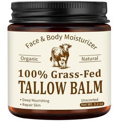 Beef Tallow for Skin & Face, Organic Grass Fed Beef Tallow Balm, Unscented Natur