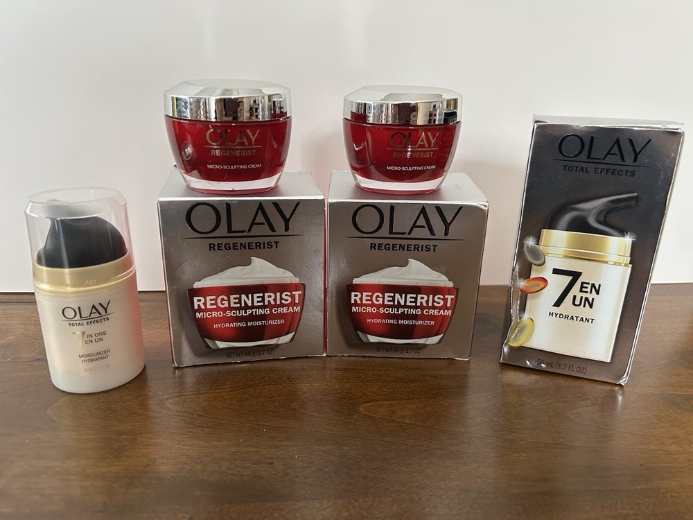 Olay Lot Regenerist Micro-Sculpting Cream x2 and 7 In One Moisturizer New