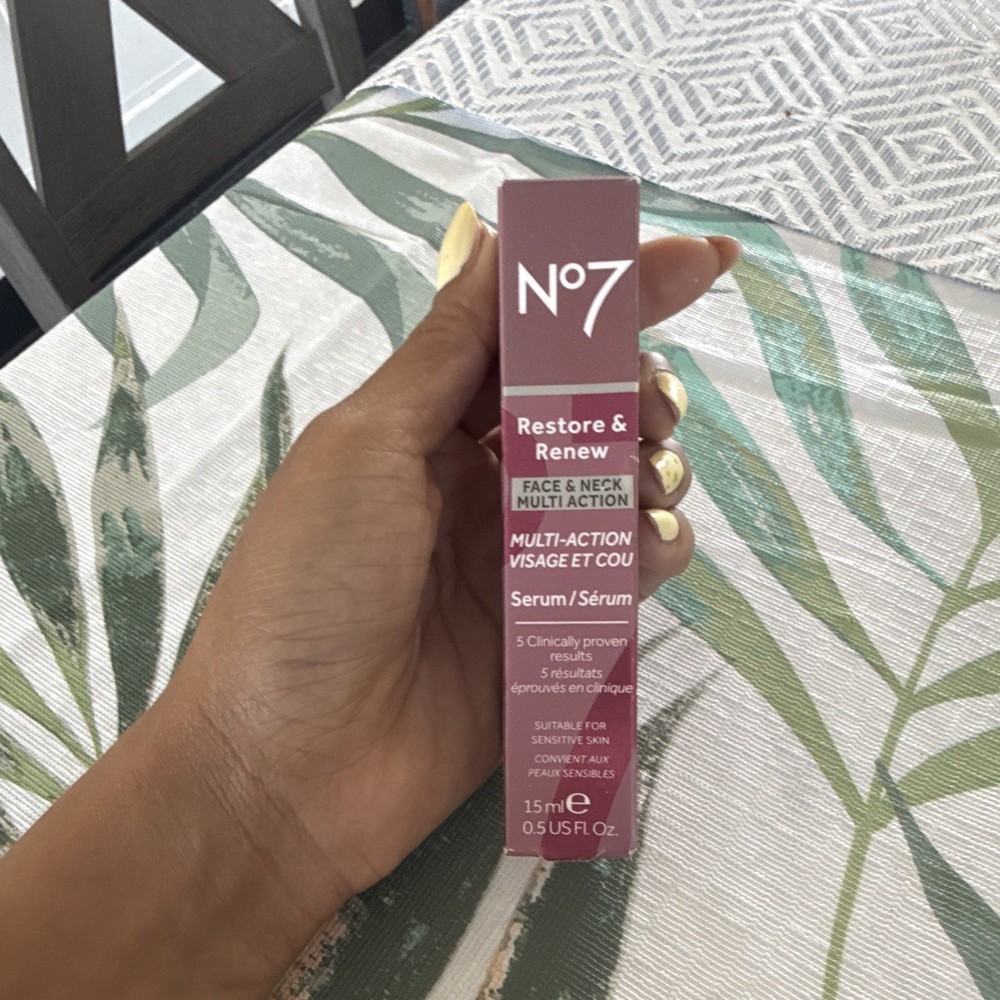 No7 Restore & Renew Multi Action Face & Neck Serum 15ml Age-Defying Sensitive