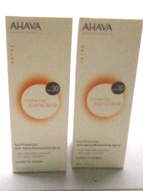 Ahava MINERAL Sun Protection Anti-Aging Moisturizing Spray SPF30 8.5oz BOXED 2PC