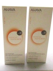 Ahava MINERAL Sun Protection Anti-Aging Moisturizing Spray SPF30 8.5oz BOXED 2PC