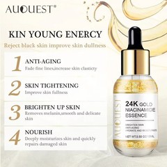 AUQUEST 24K Gold Face Serum Hyaluronic Acid Anti Aging Moisturizing Skin