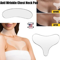 4× Anti Wrinkle Chest and Neck Silicone Pad Reusable Transparent Anti Aging Pad