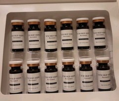 MegaStem-WHITESILK serum featuring SCM 85, HGF, and Resveratrol AS PICTURED
