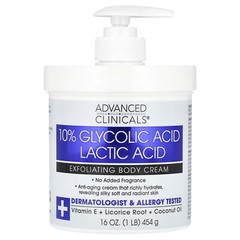 10% Glycolic Acid Lactic Acid Exfoliating Body Cream, 16 oz (454 g)
