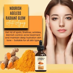 4 FL OZ – TURMERIC FACE SERUM PURE + VITAMIN C & HYALURONIC ACID, ORGANIC