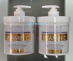 2-Pk ADVANCED CLINICALS Spa Size VITAMIN C Acne Dark Age Spots BRIGHTENING CREAM