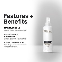 Paul Mitchell Freeze and Shine Hairspray, Powerful Hold 8.5 Fl Oz (Pack of 1)