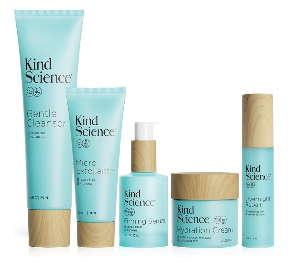 Kind Science 5-Piece Deluxe Anti-Aging Skin Care Set for Day + Night Hydration