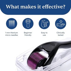 Man Matters 1.00 mm Derma Roller with Disinfectant, 540 Titanium Alloy Needles