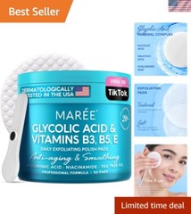 Natural Glycolic Acid Toner Pads with Pearl Extract – Deep Clean & Glow, 50 Pads