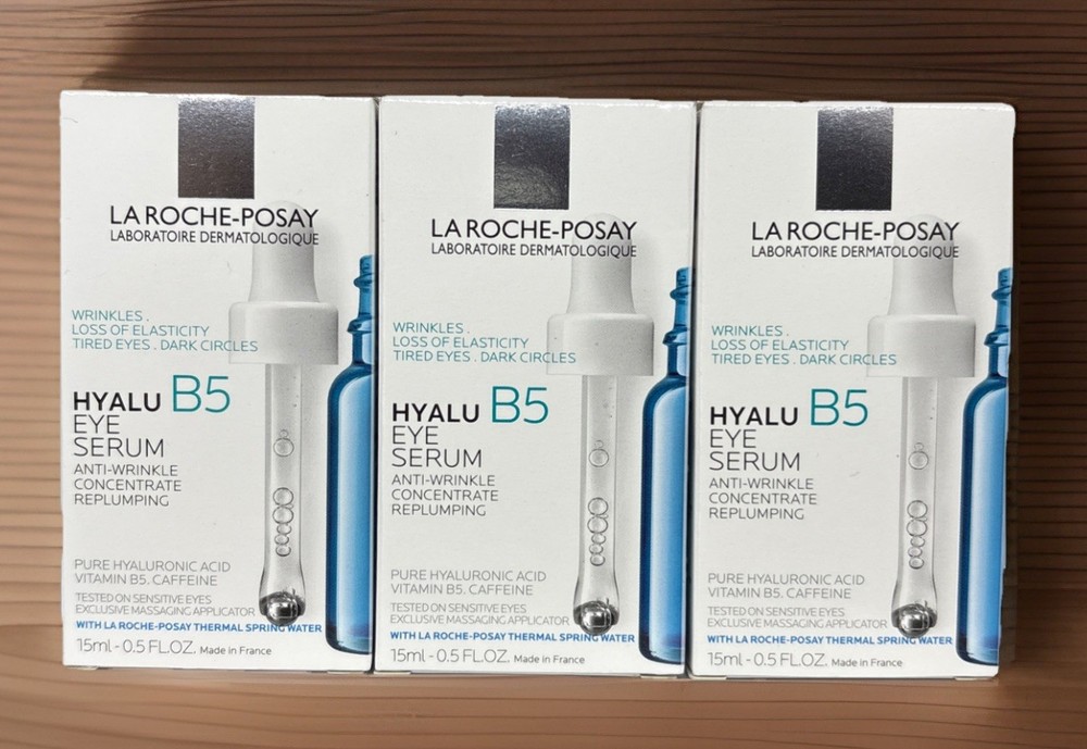 LA ROCHE-POSAY HYALU B5 EYE Serum NEW! 3x 0.5 fl oz Bottles! NIB