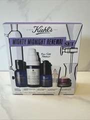 KIEHL’S Mighty Midnight Renewal Set 5 Piece With Full Size Daily Serum. New Box