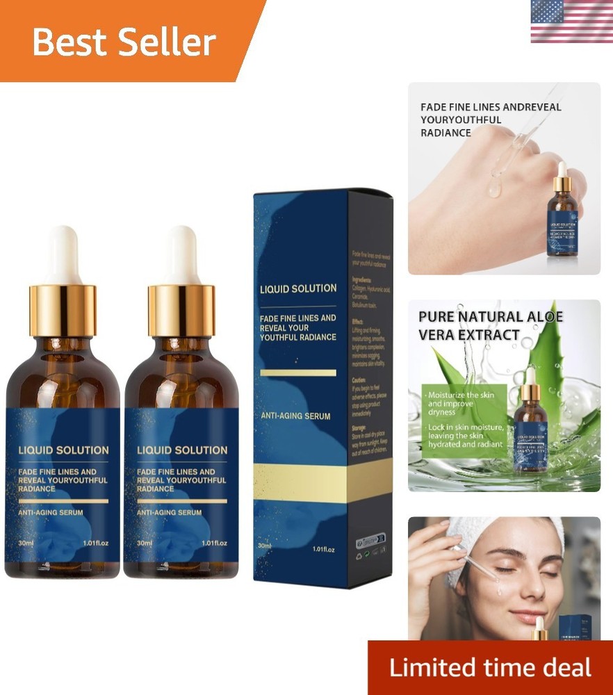 2 Pcs Liquid Solution Anti Aging Serum，Face Moisturizing & Anti-Wrinkle Serum…