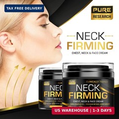 PURE RESEARCH Neck Firming Cream Anti Wrinkle Face Moisturizer Day Night 1.7 Oz