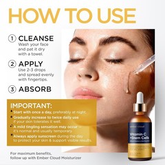 Vitamin C Face Serum Stem Cells Hyaluronic Acid Aloe Vera Vitamin E Anti Aging