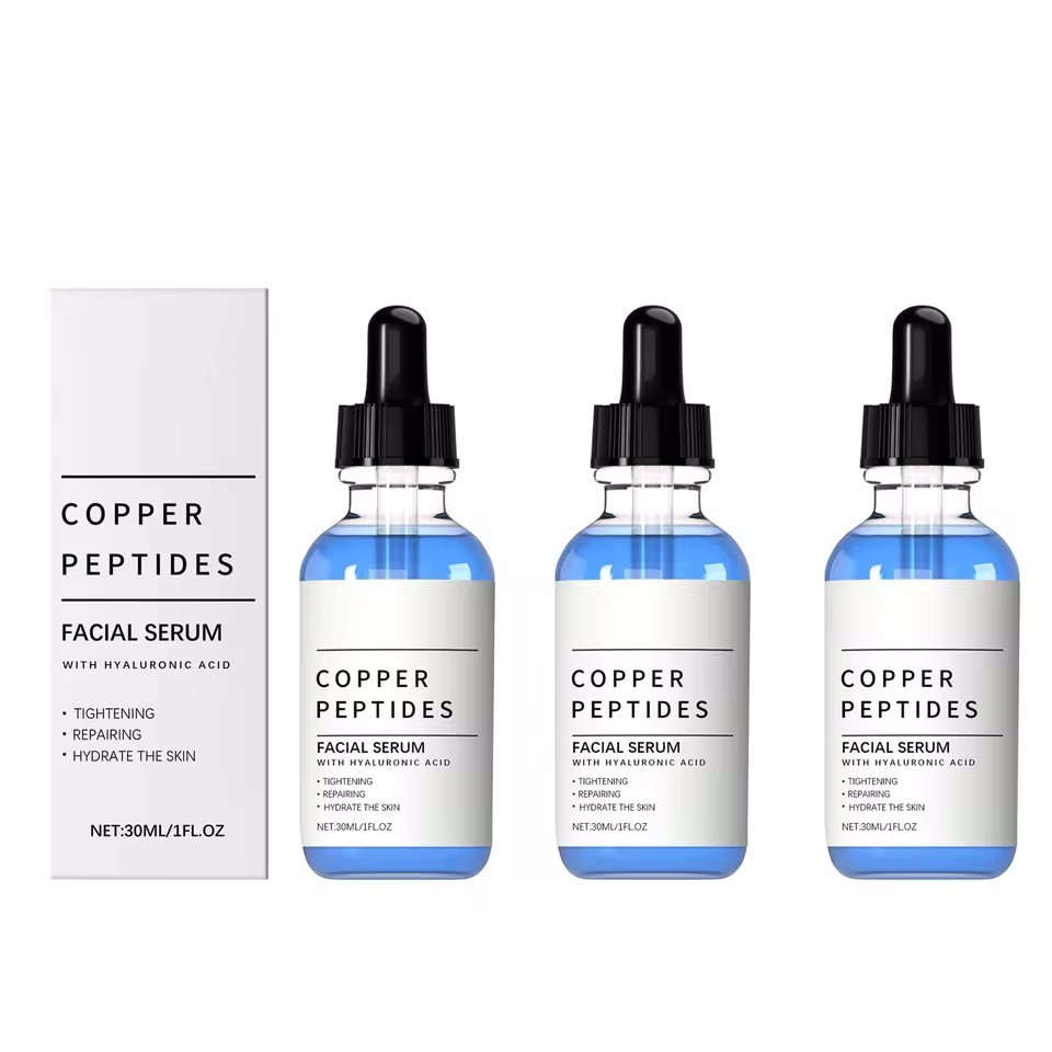 3PCS Copper Peptide Serum Hyaluronic Acid Hydrating Firming Face Serum 30ml each
