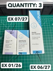 3-pack GoPure Hyaluronic Acid Firm Lift Dramatically Dewy Serum 1oz Gel Cleanser