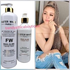 2pcs FASTER WHITE Paris SNAIL [SLIME] Super Whitening Body Lotion & Shower Gel