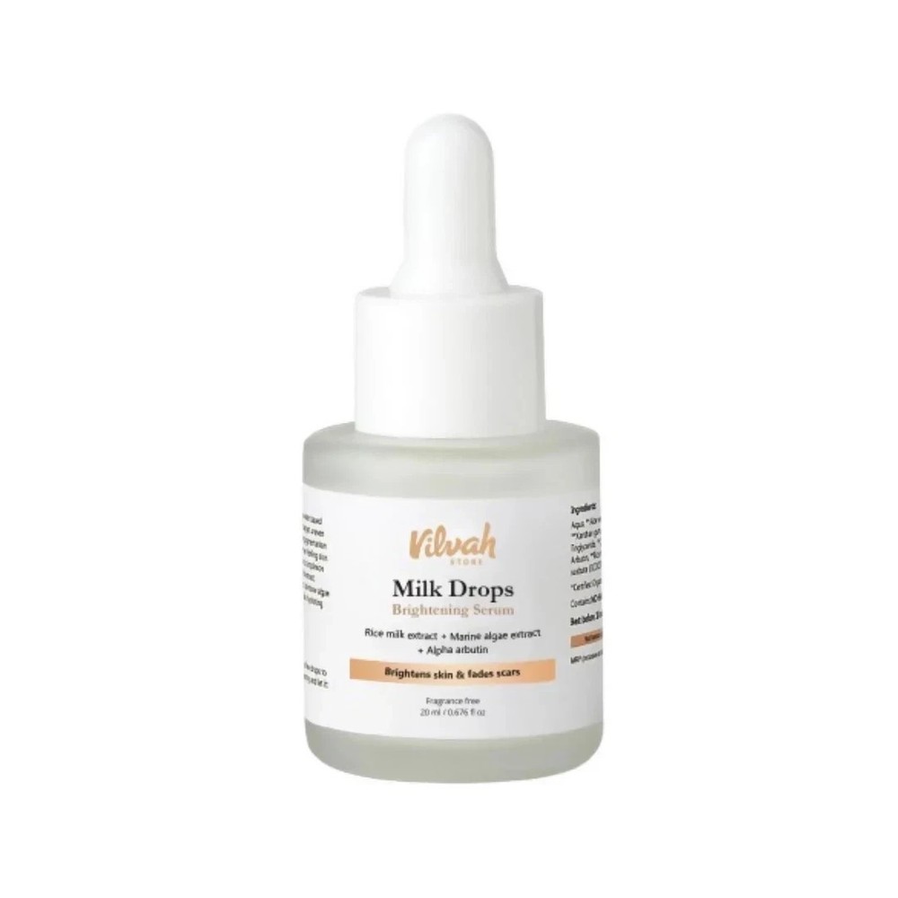 Vilvah Store Milk Drops Brightening Serum With Rice Milk Extract All Skin 20ml