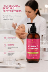 InstaSkincare Vitamin C Serum for Face and Eyes 8 OZ Brightening Dark Spots