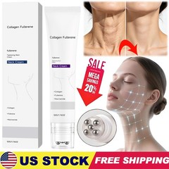 Magec Collagen Fullerene Neck Cream Firming Tightening with Roller 50g