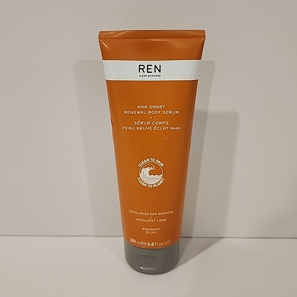 REN Clean Skincare AHA Smart Renewal Body Serum – 6.8 fl oz (200 ml) Sealed New