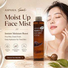 ASPASIA Snail Moist Up Face Mist 150ml Hydrating Facial Spray Korea