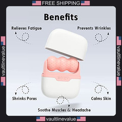 Ice Roller for Face Eyes Puffiness Relief Cooling Facial Skin Care Tool Pink