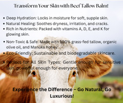 100% Grass-Fed Beef Tallow Balm with Organic Olive Oil Manuka Honey .