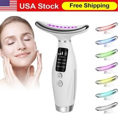 US 7 in 1 Facial Massager LED Light Therapy Face Neck Lift Anti-Wrinkle Device