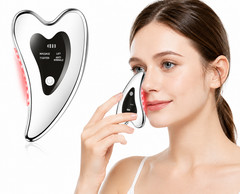 Electric Gua Sha Facial Tool Vibration Heat Red Blue LED Anti-Aging Face Lift