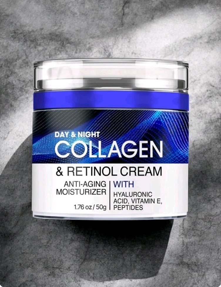 Day & Night Retinol Collagen Moisturizer Face Cream Hyaluronic 1.7 fl oz Ex 8/27