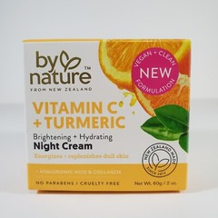 By Nature Vitamin C + Turmeric Brightening Hydrating Night Cream 2oz EXP 04/2026
