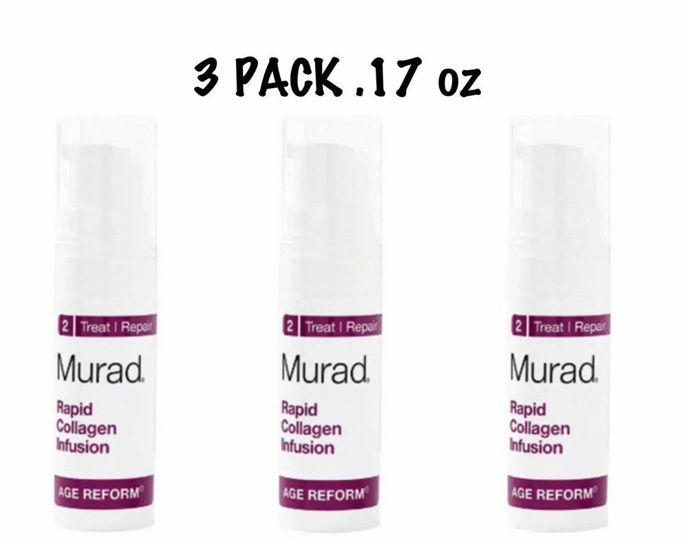 3 Pack Murad Rapid Collagen Infusion Travel Size 0.17 Oz / 5 ml