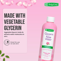De La Cruz Glycerin & Rose Water Skin Moisturizer 8 oz. (8 BOTTLES) B.B. 05/2026