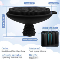 Silicone Face & Back Scrubber Set, Manual Face & Body Scrubber Exfoliator with S