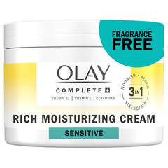 Face Moisturizer, Complete+ Rich Moisturizing Cream – Fragrance-Free, Gentle for