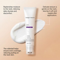 5PCS Magec Collagen Fullerene Neck Cream Firming Tightening with Roller 50g