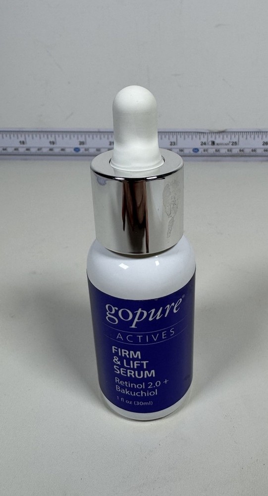 goPure Actives Firm & Lift Serum 1 fl oz Face Serum Retinol 2.0 + Bakuchiol Read