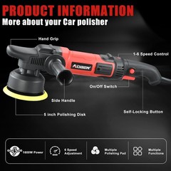 5 inch Buffer Dual Action Polisher,Long Orbit 16mm Random Buffer Polisher kit