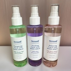 Dermasil Face & Body Spray Set 3pc Bundle 5oz Each Aloe Lavender Rose Green