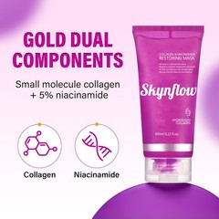 Skynflow Overnight Hydrating Sleep Mask 95ml with Silicone Brush – 3-in-1 Was…